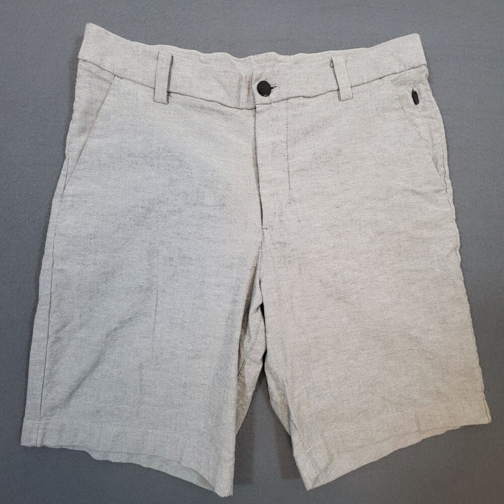 Lululemon Commission Shorts Mens 31 Gray 9" Inseam Chino Style Golf Athleisure